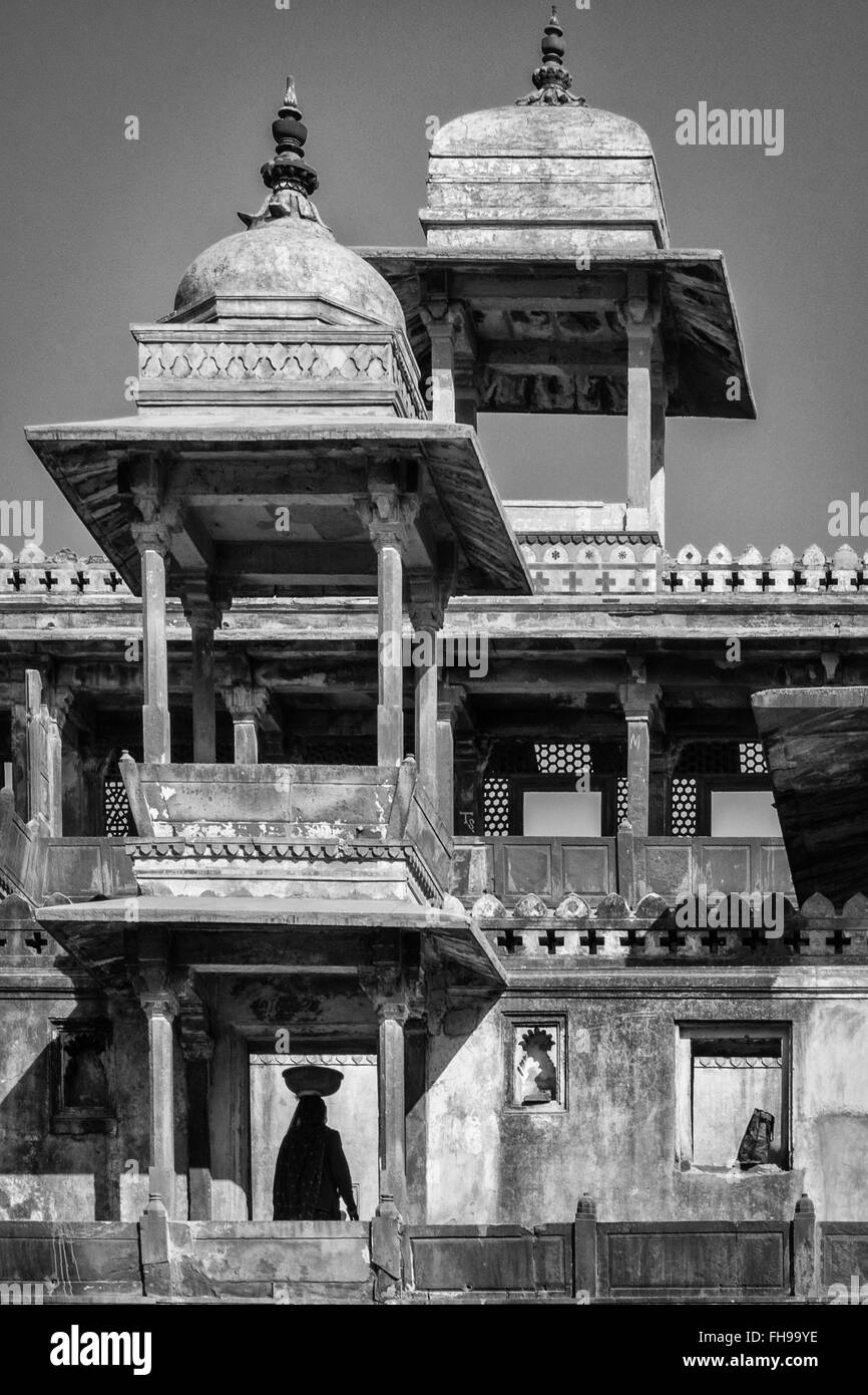 Innere des Palastes Orchha in Orchha, Indien. Stockfoto