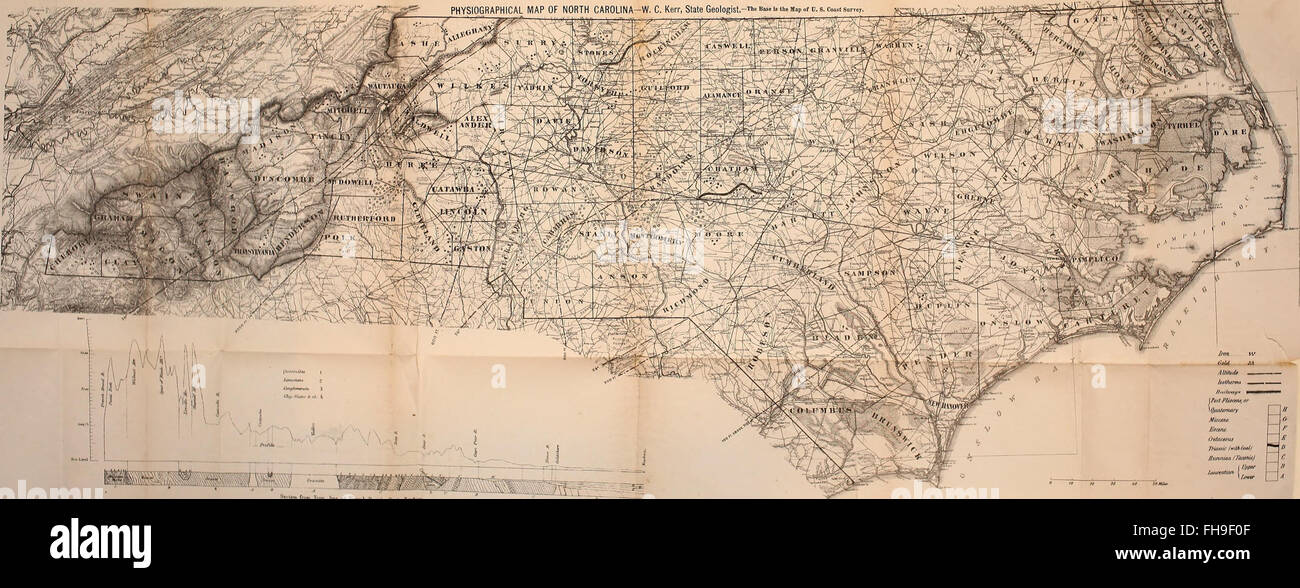 Ein 1879 erschienener Reiseführer für North Carolina, der historische und geografische Einblicke in die Landschaft, Entwicklung und Kulturgeschichte des Bundesstaates bietet. Stockfoto