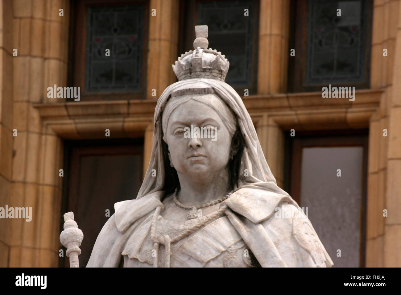 Statue von Königin Victoria vor der Public Library, Port Elizabeth, Südafrika Stockfoto