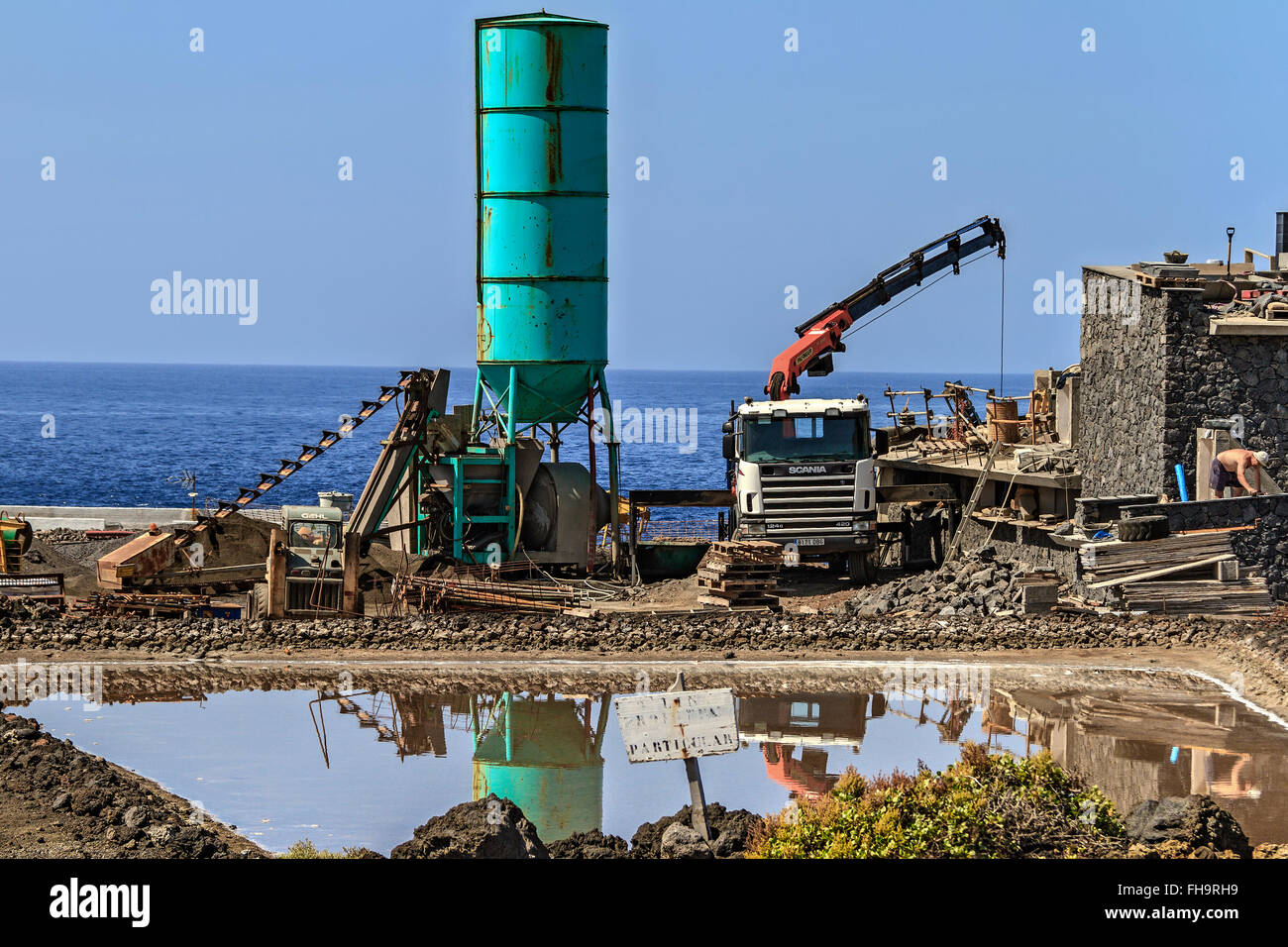 Industriellen Standort auf das Salz Pfannen Santa Cruz La Palma Spanien Stockfoto