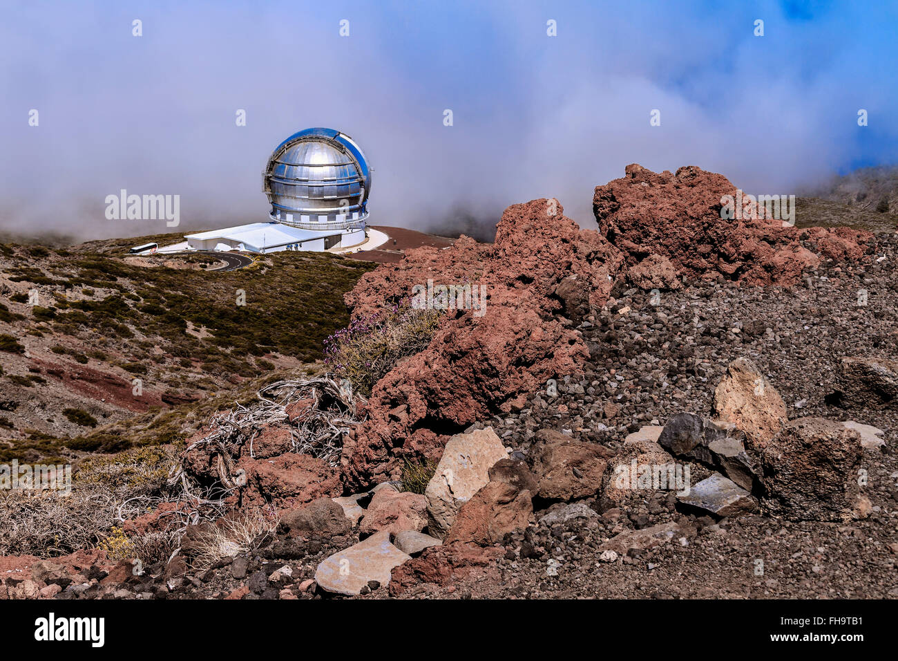 Größte optische Teleskop-La Palma-Spanien Stockfoto