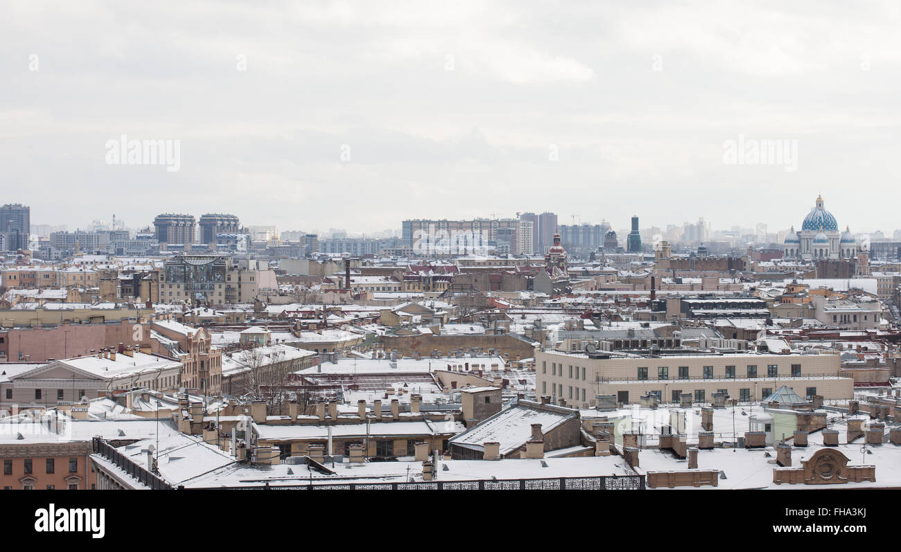 Sankt-Petersburg von der Kolonnade der St. Isaaks Kathedrale Stockfoto