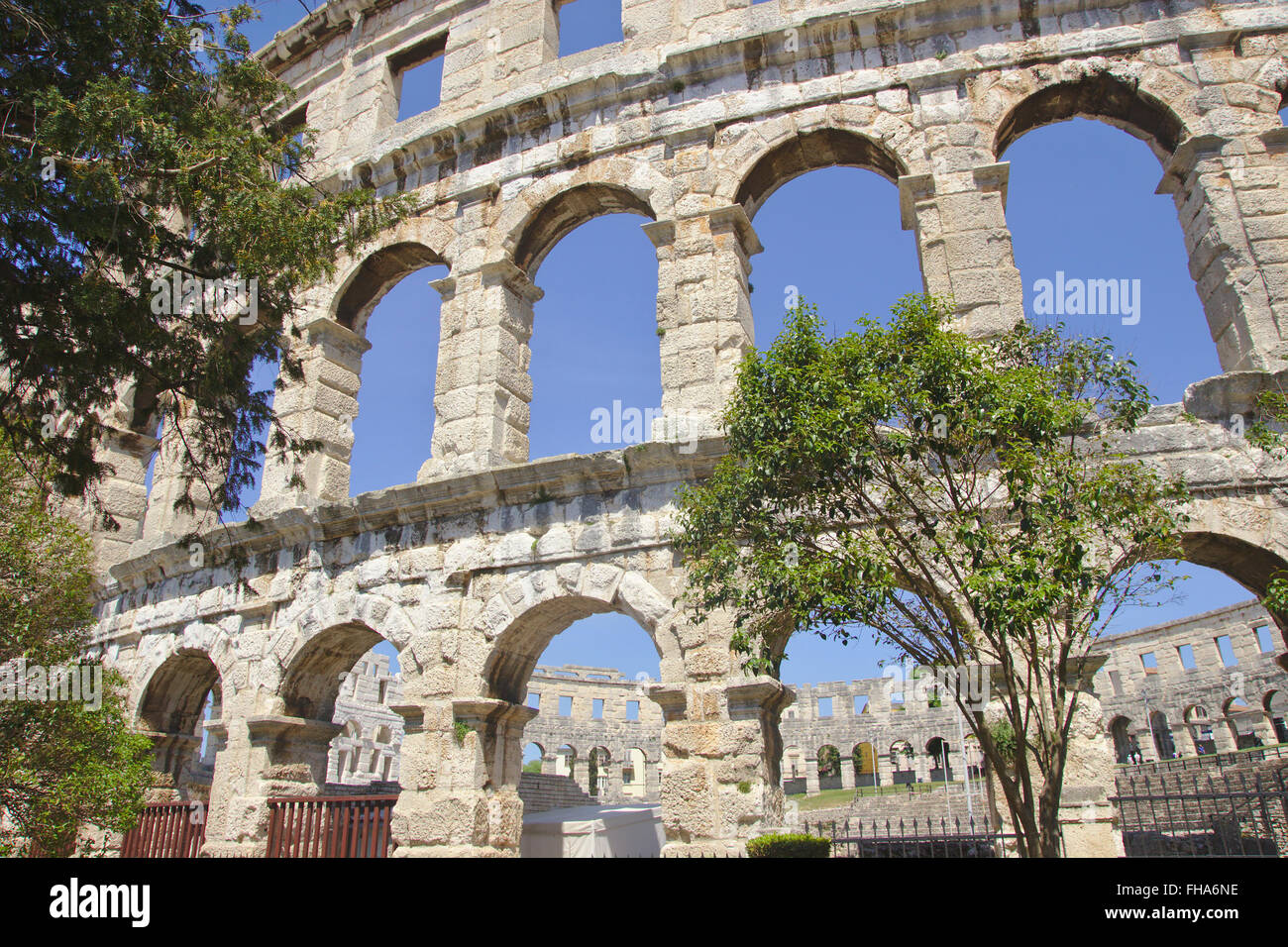 Römisches Amphitheater in Pula, Istrien, Kroatien Stockfoto