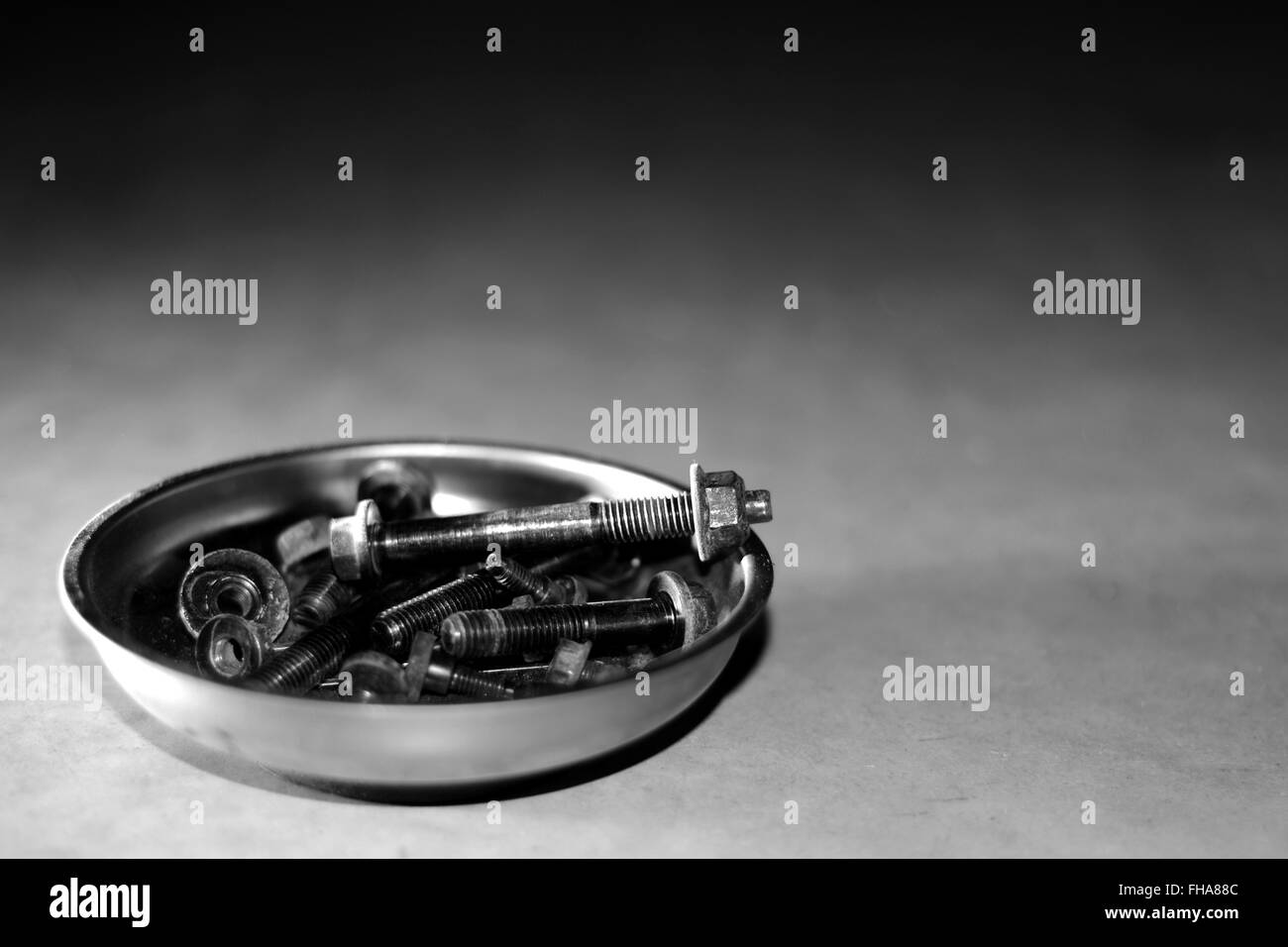 Schrauben und Muttern Stockfoto