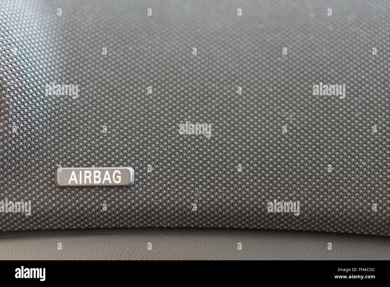 Airbag-Panel am Armaturenbrett eines Autos Stockfoto