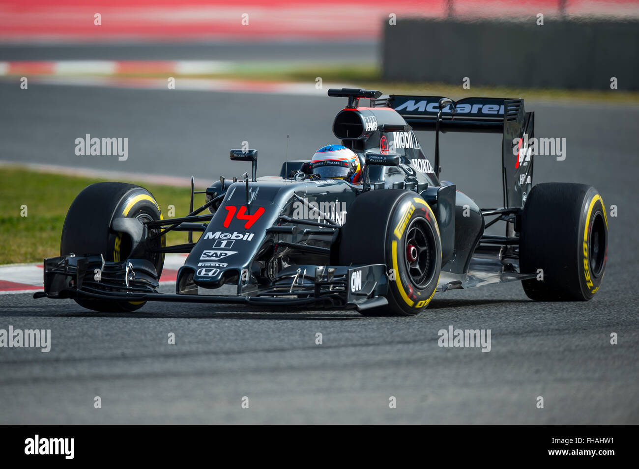 Fahrer Fernando Alonso.  Team McLaren. Formel 1 Testtage am Circuit de Catalunya. Montmelo, Spanien. 23. Februar 2016 Stockfoto