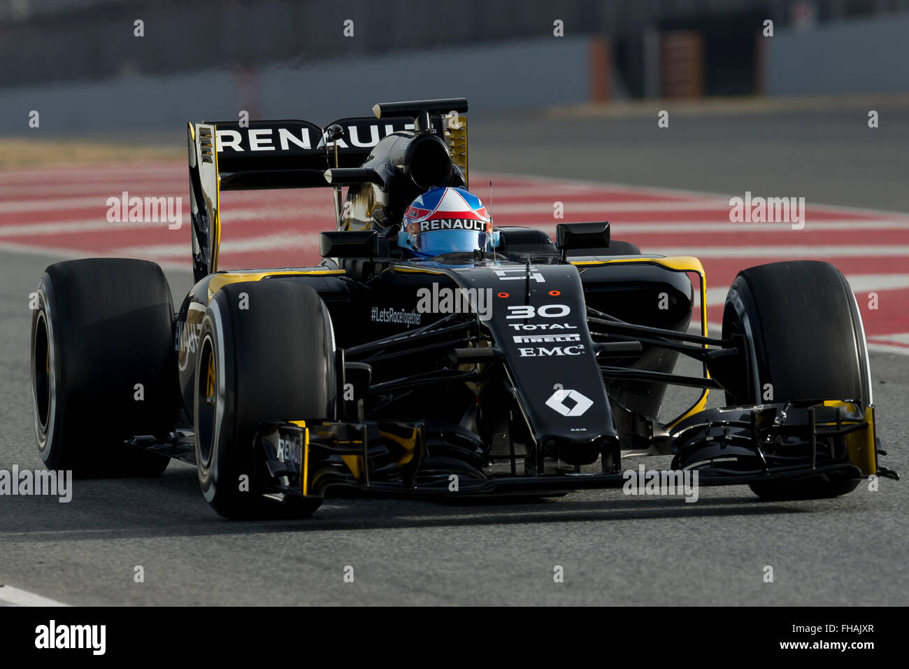 Treiber Jolyon Palmer.  Renault-Team. Formel 1 Testtage am Circuit de Catalunya. Montmelo, Spanien. 23. Februar 2016 Stockfoto