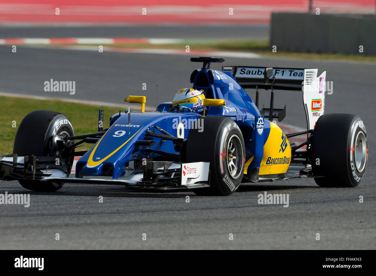 Fahrer Marcus Ericsson.  Sauber F1 Team. Formel 1 Testtage am Circuit de Catalunya. Montmelo, Spanien. 23. Februar 2016 Stockfoto