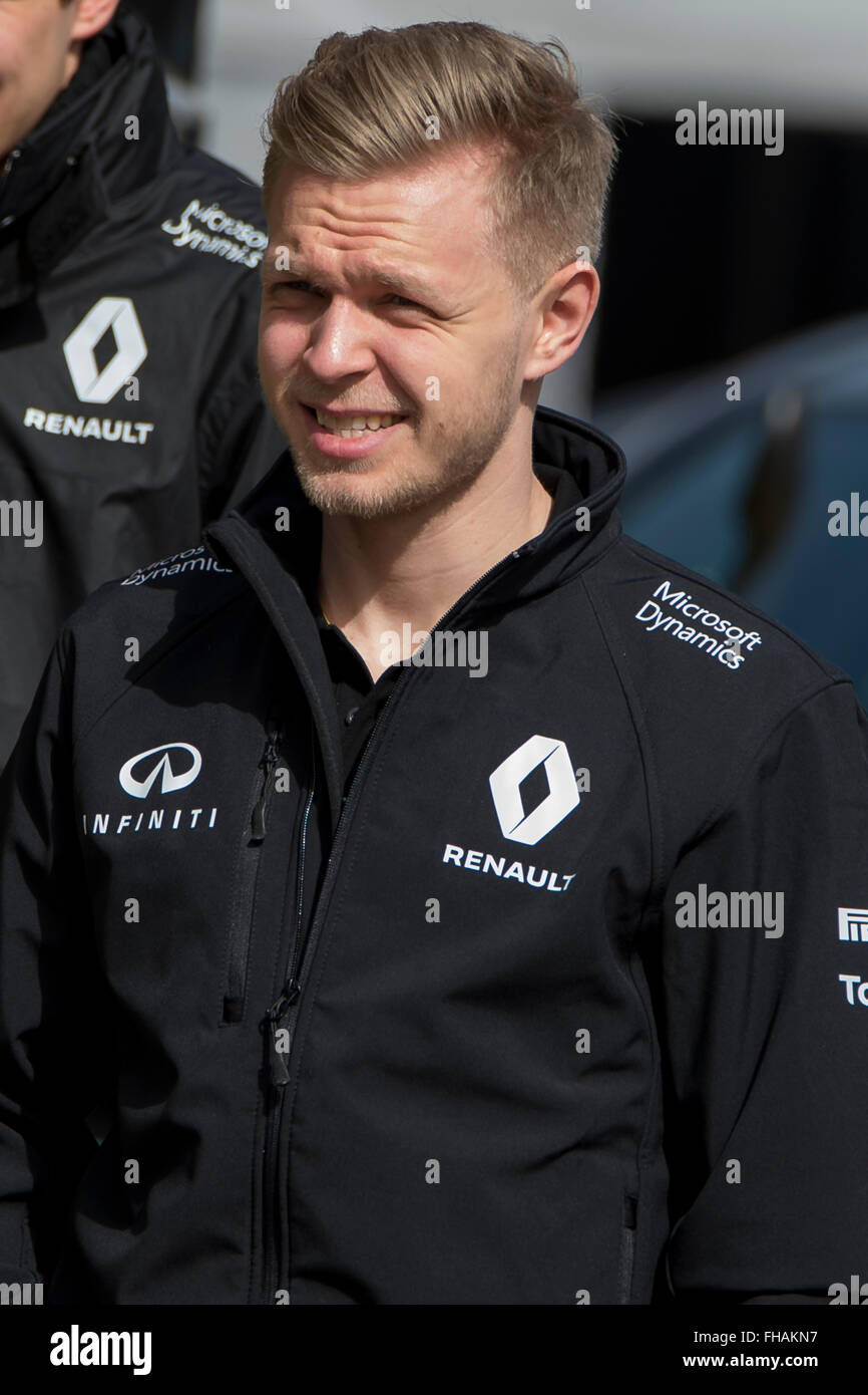 Treiber Magnussen.  Renault F1 Team. Formel 1 Testtage am Circuit de Catalunya. Montmelo, Spanien. 23. Februar 2016 Stockfoto