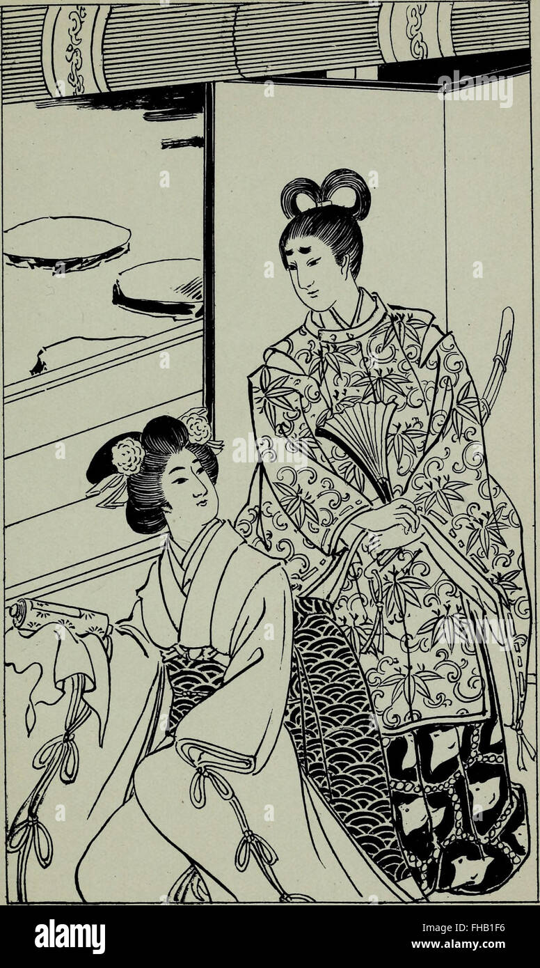 Eine 1910 erschienene Erzählung der Gempei-Kriege, die sich auf das Leben von Minamoto Kuro Yoshitsune und dem Kriegermönch Saito Musashi-bo Benkei konzentriert. Stockfoto