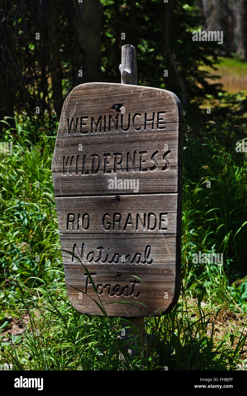 WEMINUCHI Wildnis im RIO GRANDE NATIONAL FOREST in der Nähe von LOBO-Punkt auf der kontinentalen Wasserscheide - südlichen COLORADO Stockfoto