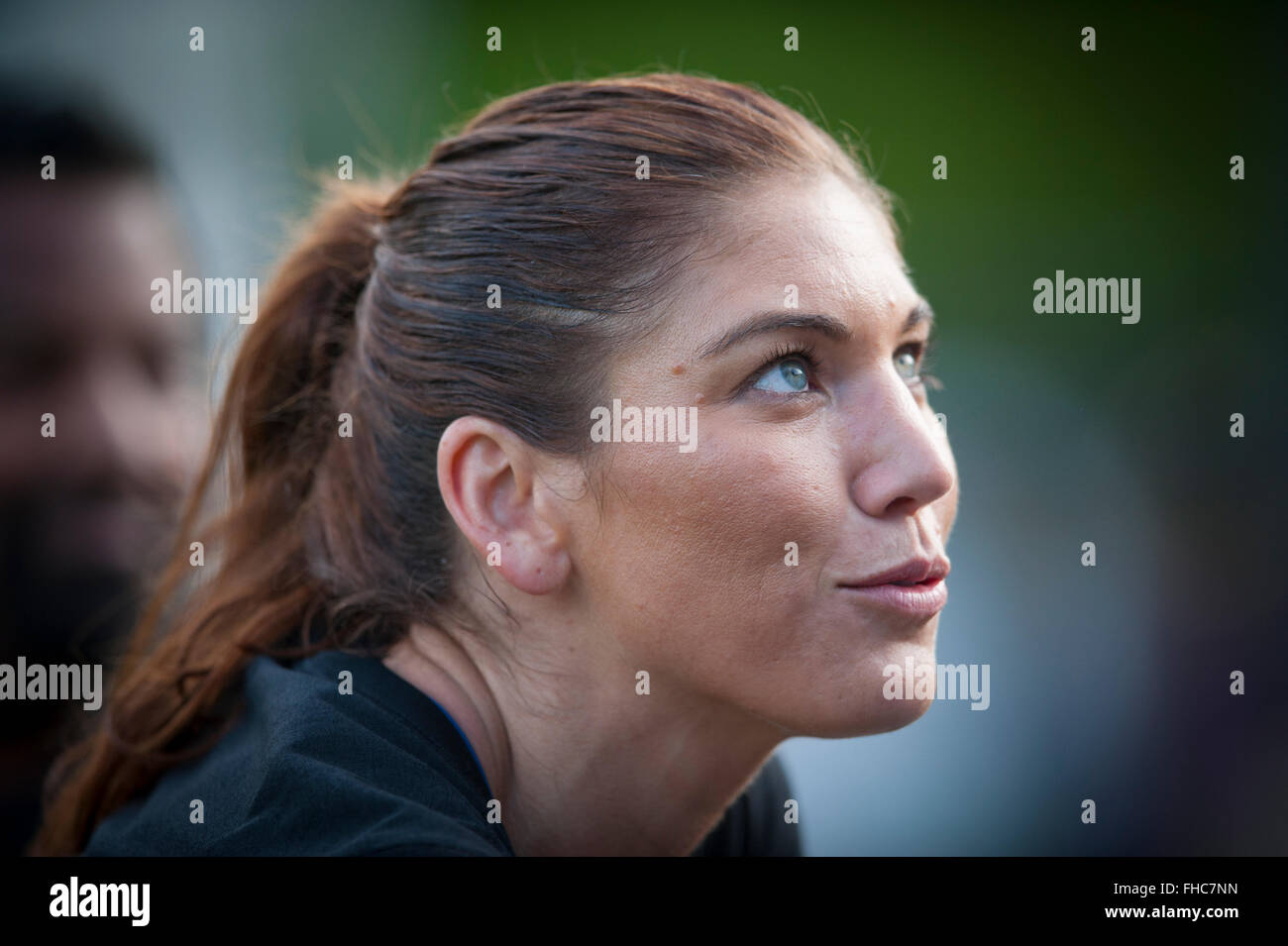 Olympian Hope Solo macht ihr Debüt in der professionellen Frauen Fußball-Liga das team der Seattle-Herrschaft. Stockfoto