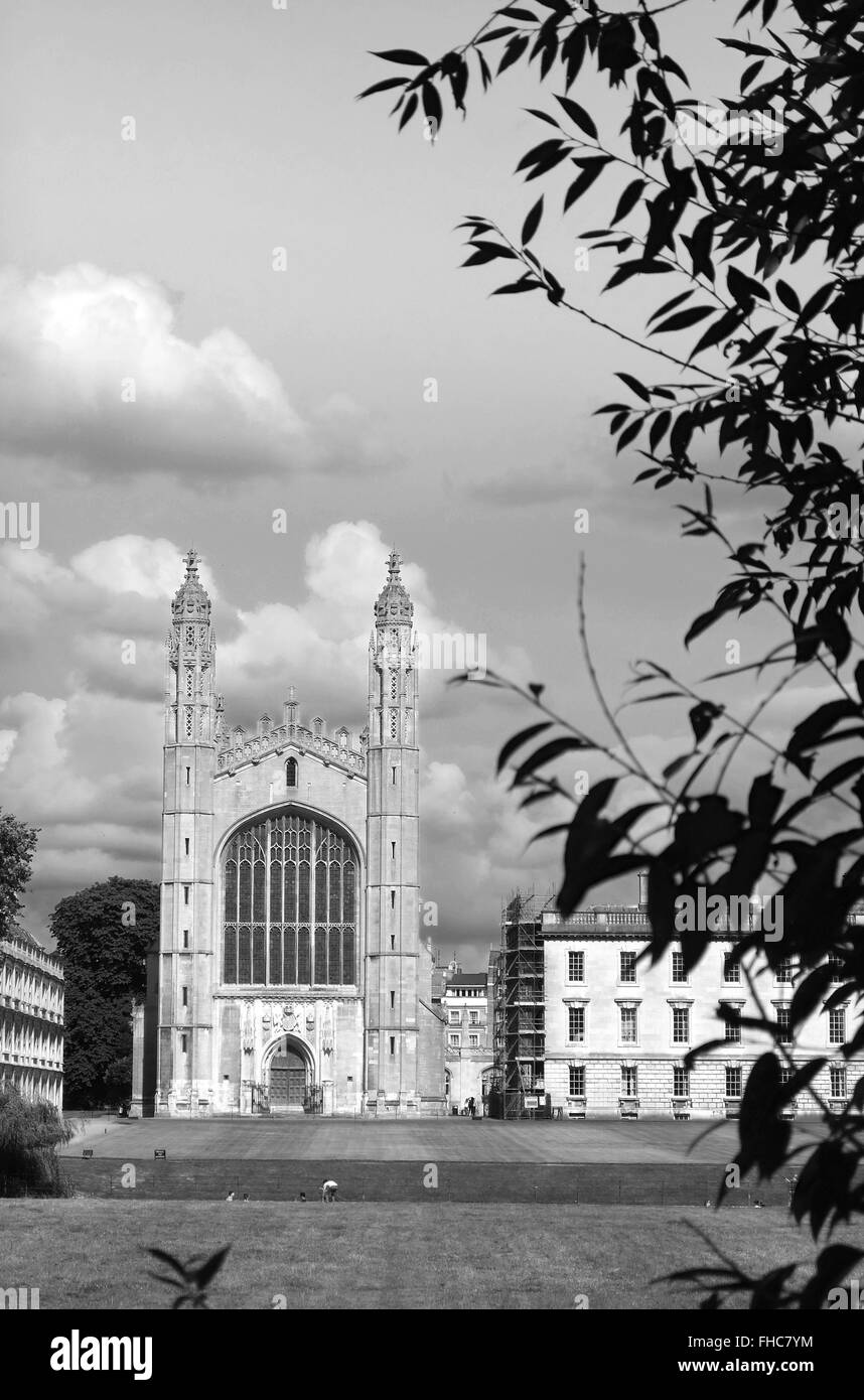 Der berühmte Blick auf die Kapelle am Kings College an der Universität Cambridge. 6. Juli 2014 Stockfoto