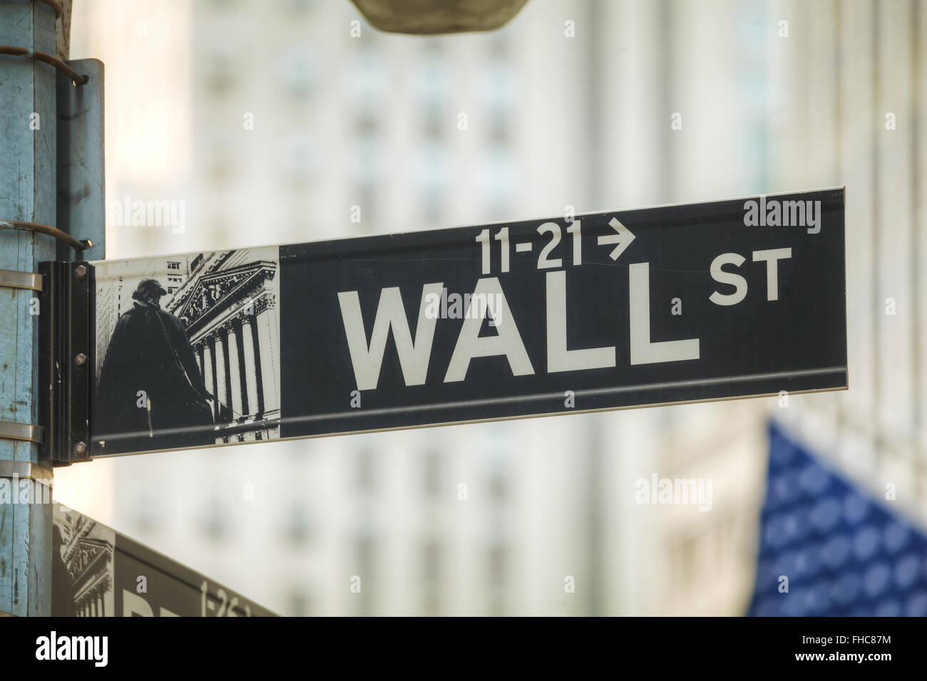 Zeichen der Wall Street in New York City, USA Stockfoto