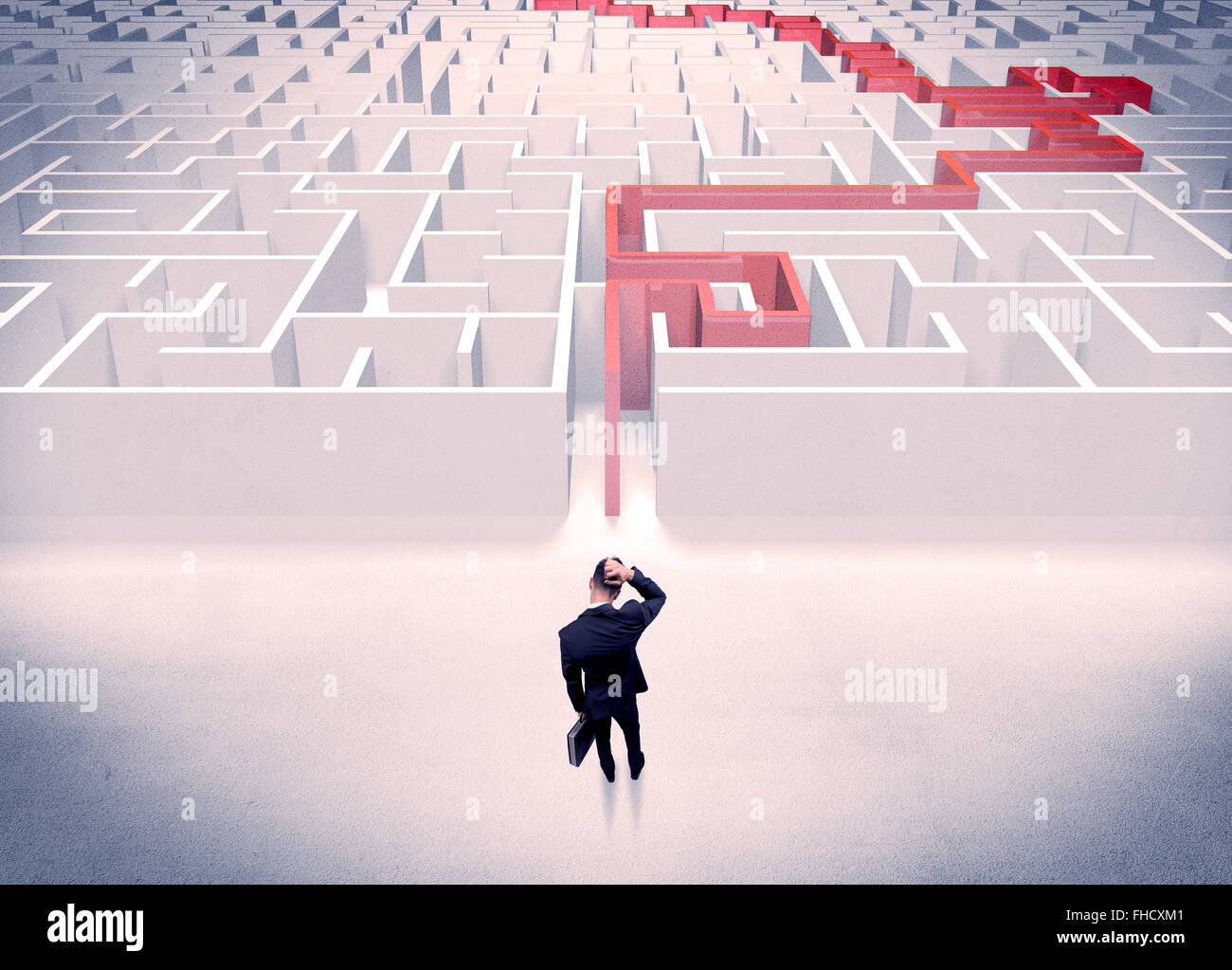 Labyrinth für Geschäftsmann Konzept gelöst Stockfoto
