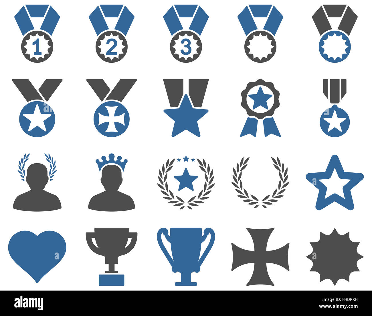 Wettbewerb-Amp; Erfolg Bicolor Icons Stockfoto