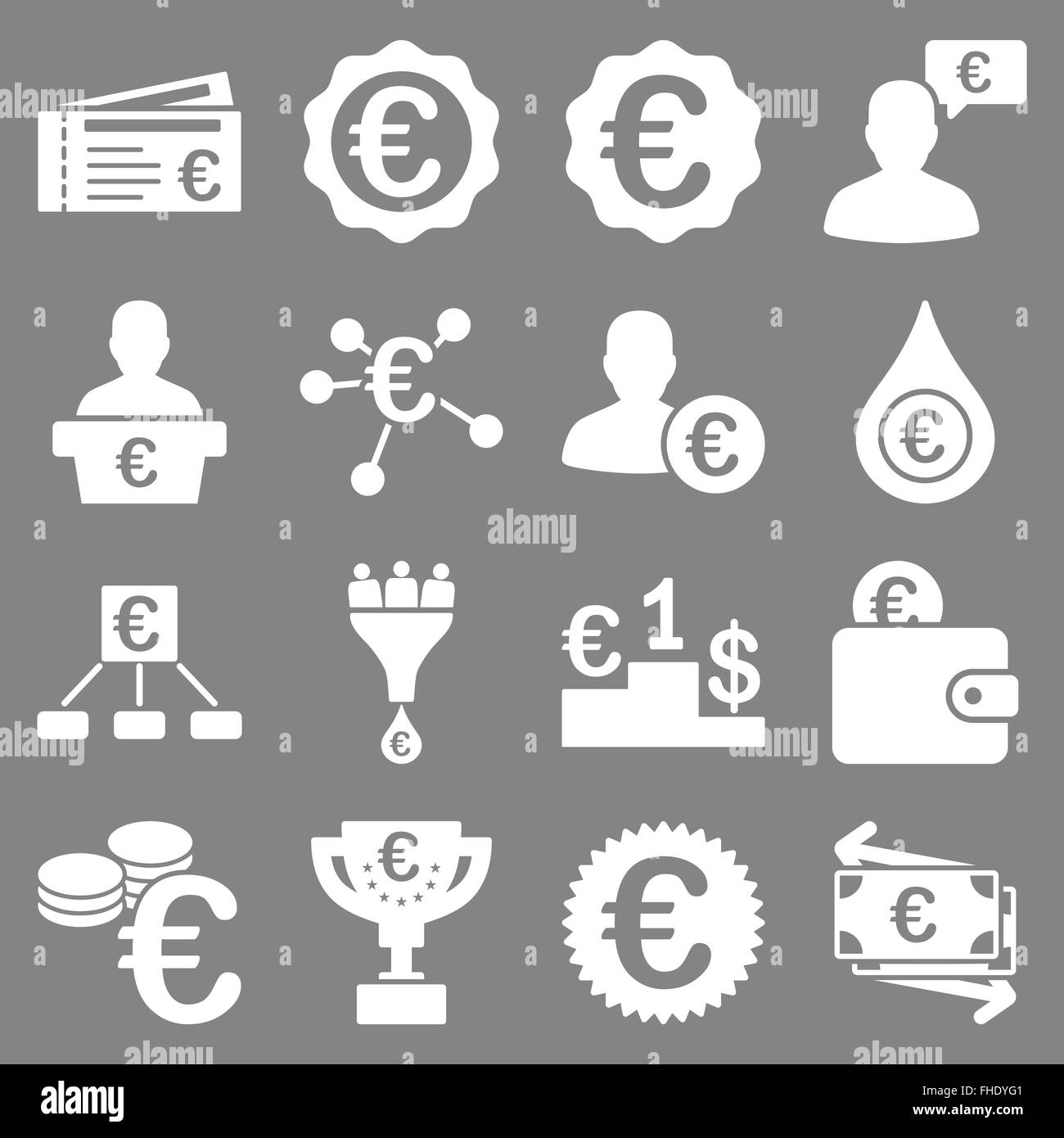 Euro Banking-Geschäft und Service-tools-Symbole Stockfoto