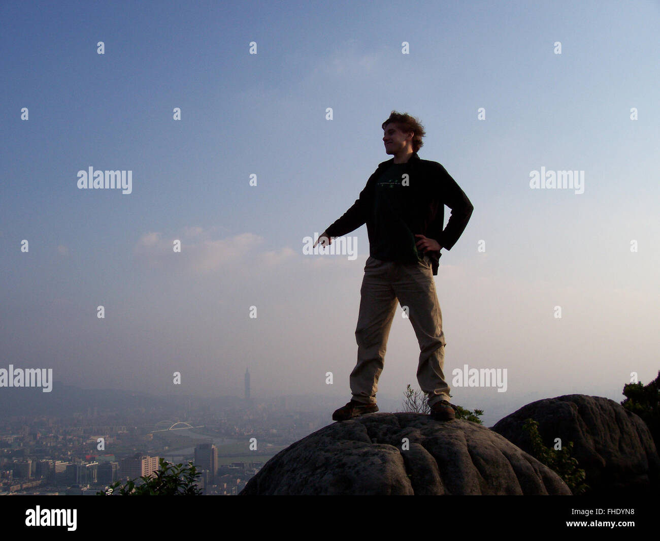 Der König der Welt oder Humpty Dumpty? Stockfoto
