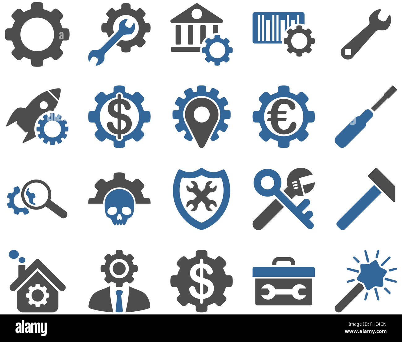 Einstellungen und Tools Icons Stockfoto