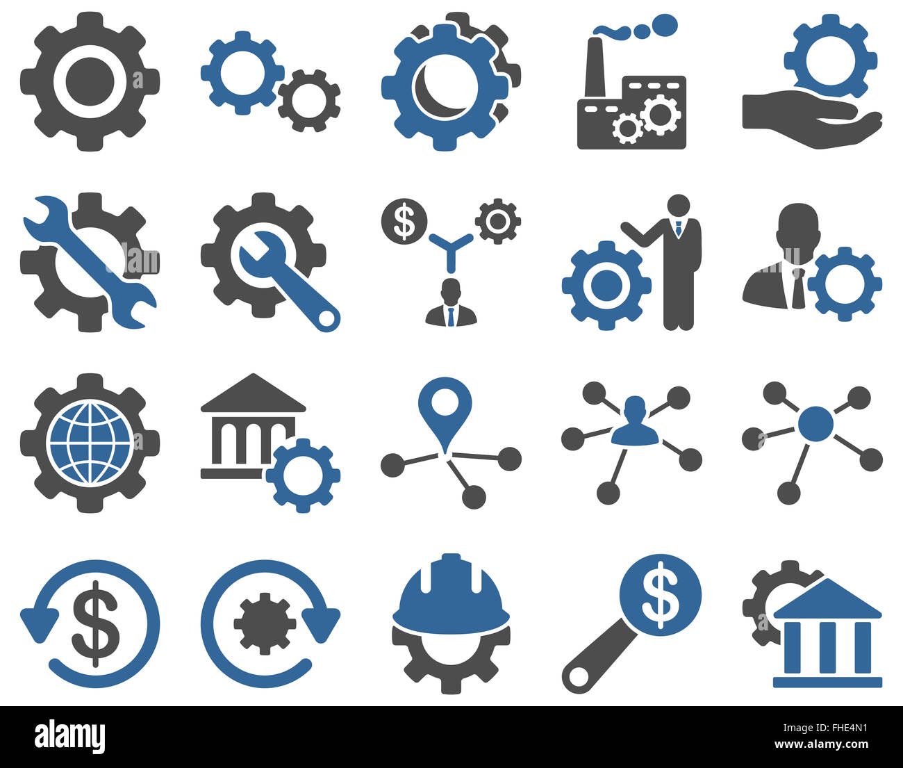 Einstellungen und Tools Icons Stockfoto