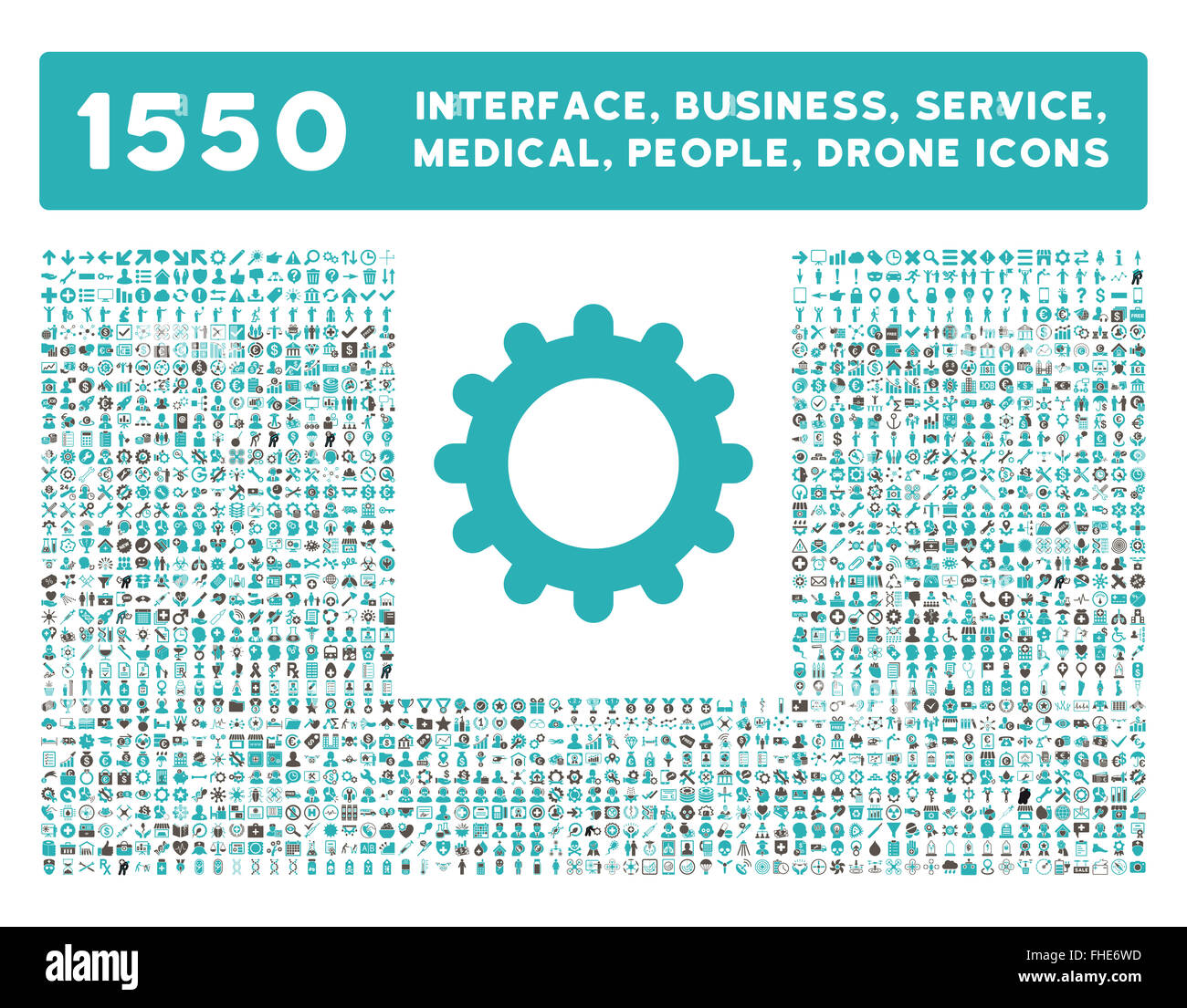 Schnittstelle, Geschäft, Werkzeuge, Menschen, Medizin, vergibt Vektor-Icons Stockfoto