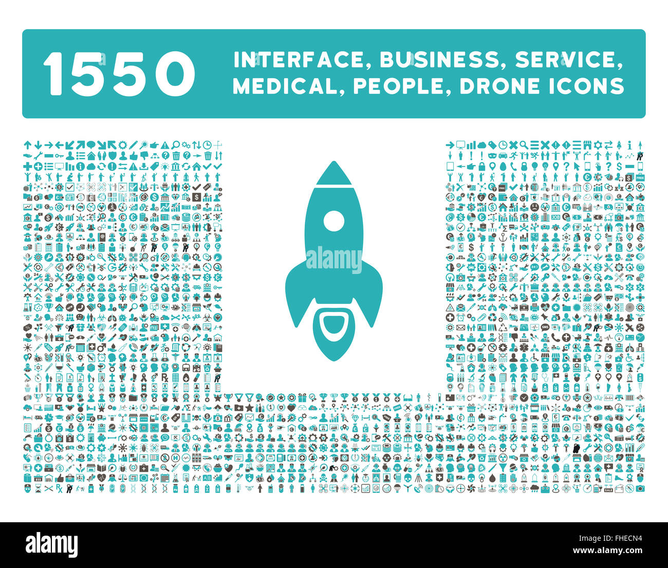 Schnittstelle, Geschäft, Werkzeuge, Menschen, Medizin, vergibt Vektor-Icons Stockfoto