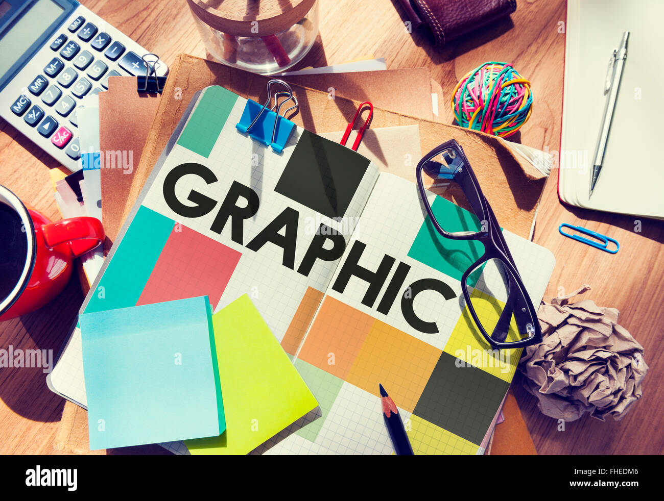 Grafikdesign kreative visuelle Kunst Konzept Stockfoto