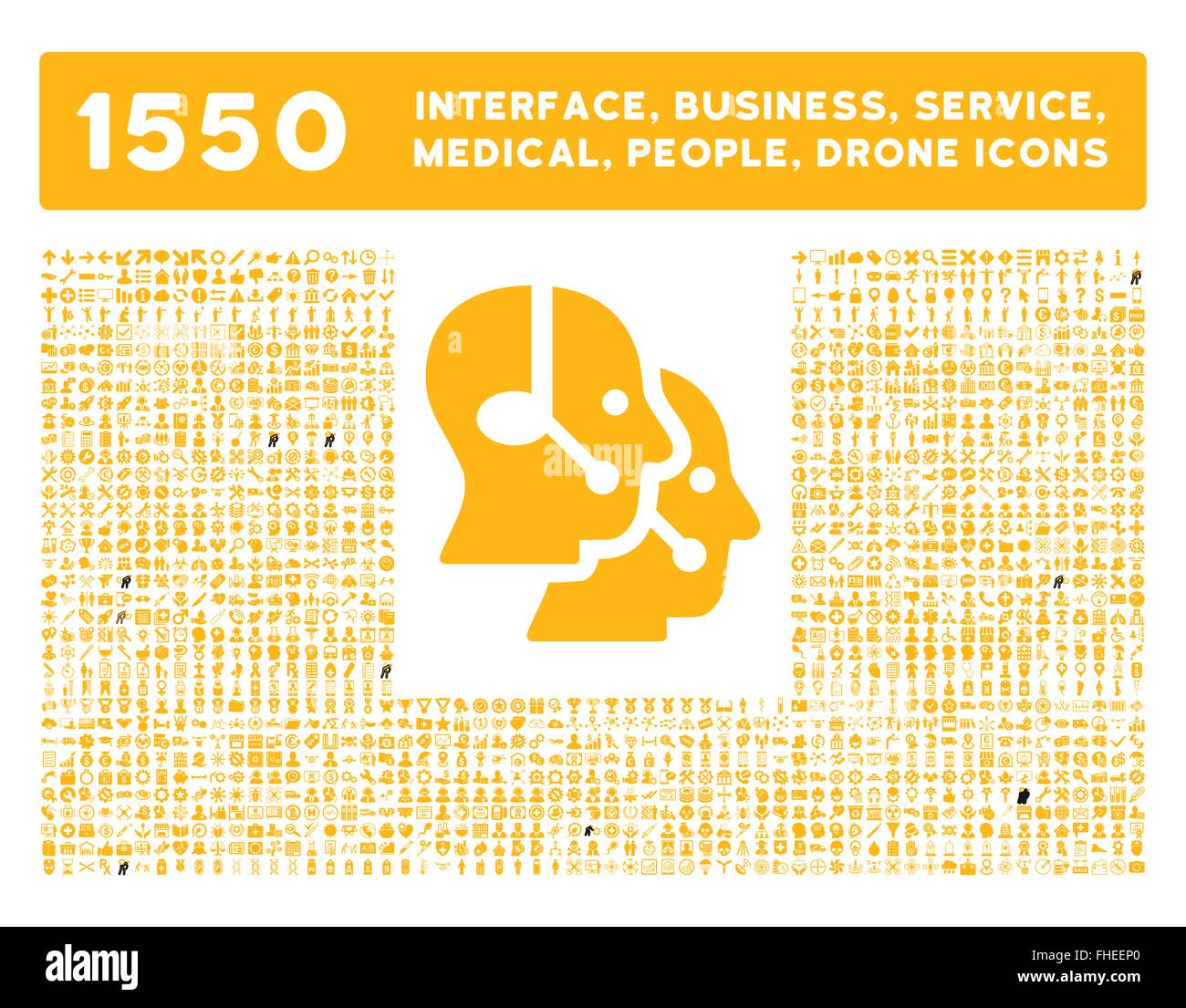 Schnittstelle, Geschäft, Werkzeuge, Menschen, Medizin, vergibt Vektor-Icons Stockfoto