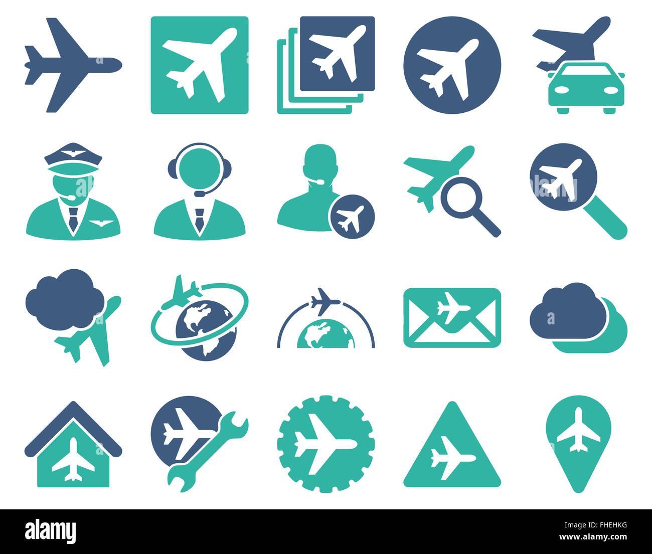 Luftfahrt-Icon-Set Stockfoto