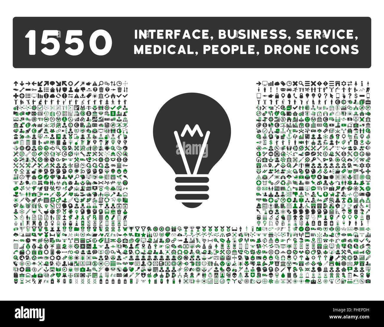 Schnittstelle, Geschäft, Werkzeuge, Menschen, Medizin, vergibt Vektor-Icons Stockfoto