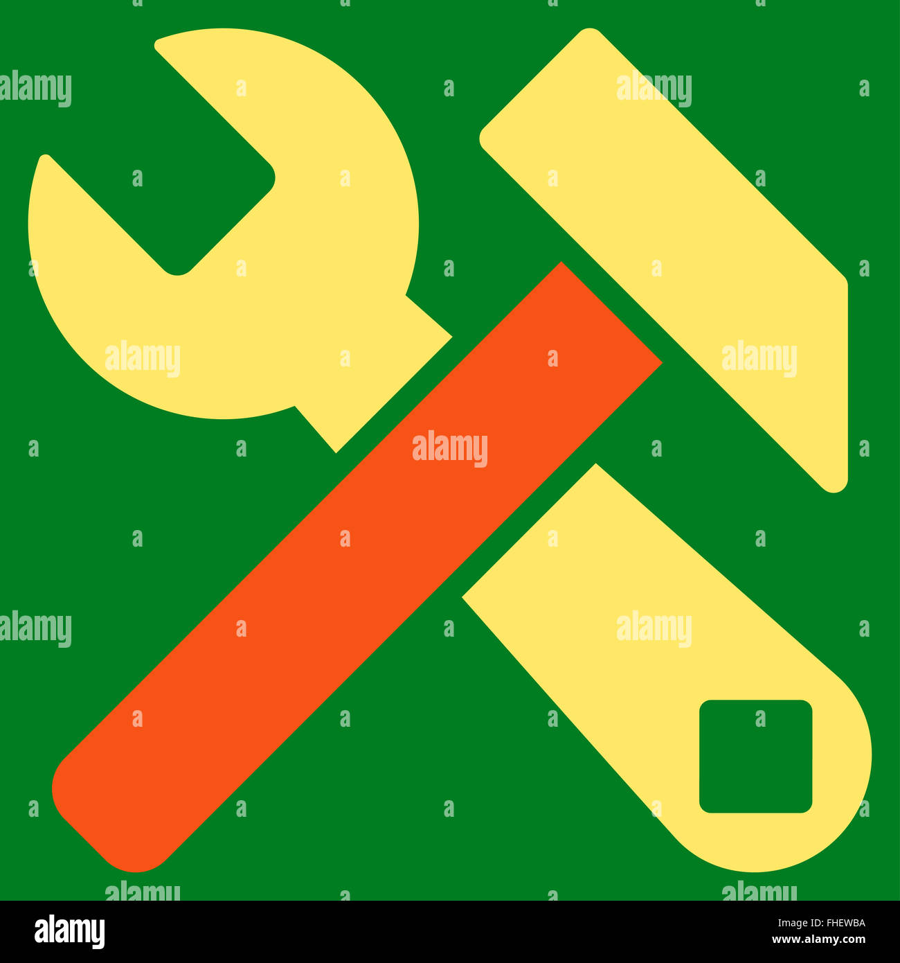 Hammer und Schraubenschlüssel-Symbol Stockfoto
