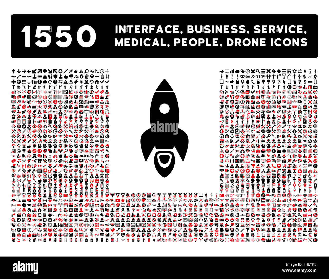 Schnittstelle, Geschäft, Werkzeuge, Menschen, Medizin, vergibt Vektor-Icons Stockfoto