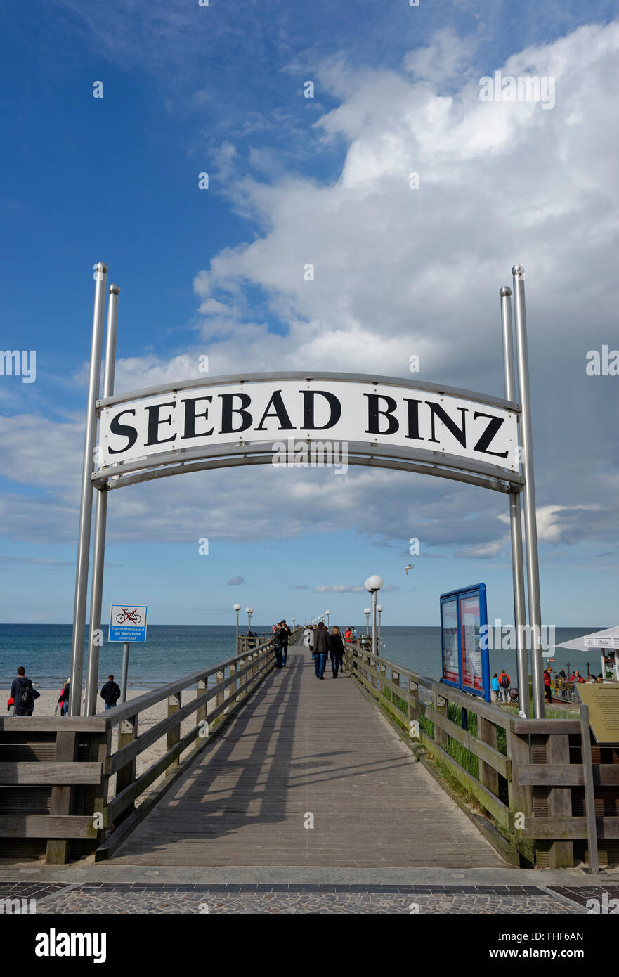 Anlegestelle Seebrücke, Seebad Binz, Rügen, Mecklenburg-Western Pomerania, Deutschland Stockfoto