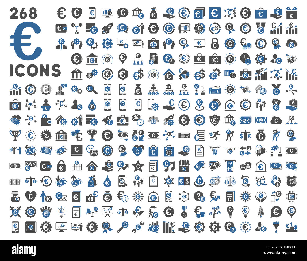 Euro Banking-Geschäft und Service-tools-Symbole Stockfoto