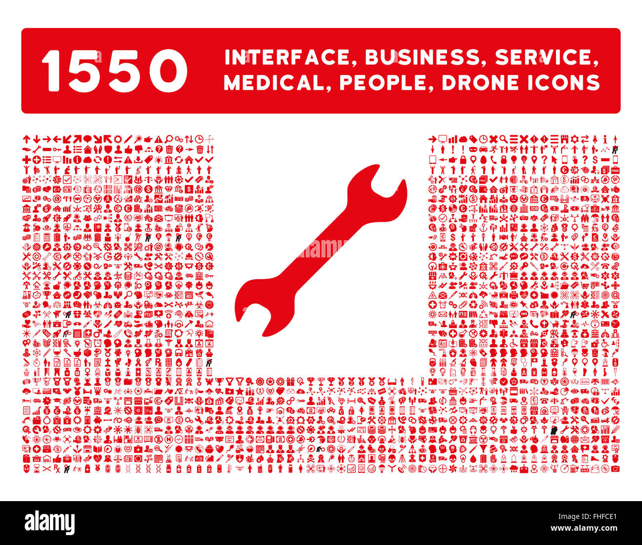 Schnittstelle, Geschäft, Werkzeuge, Menschen, Medizin, vergibt Vektor-Icons Stockfoto