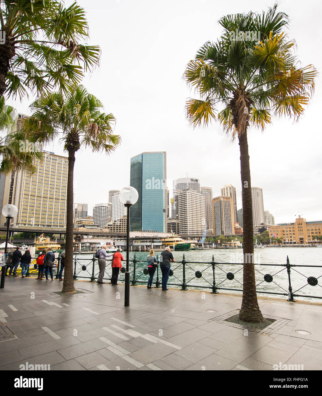Circular Quay, Central Business District und Personenfähre Terminal, Sydney, New South Wales, Australien. Stockfoto