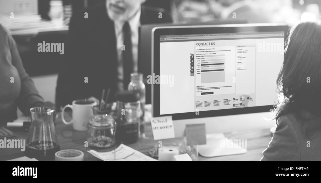 Support für Kundenservice funktioniert Office Online-Kommunikations-Konzept Stockfoto