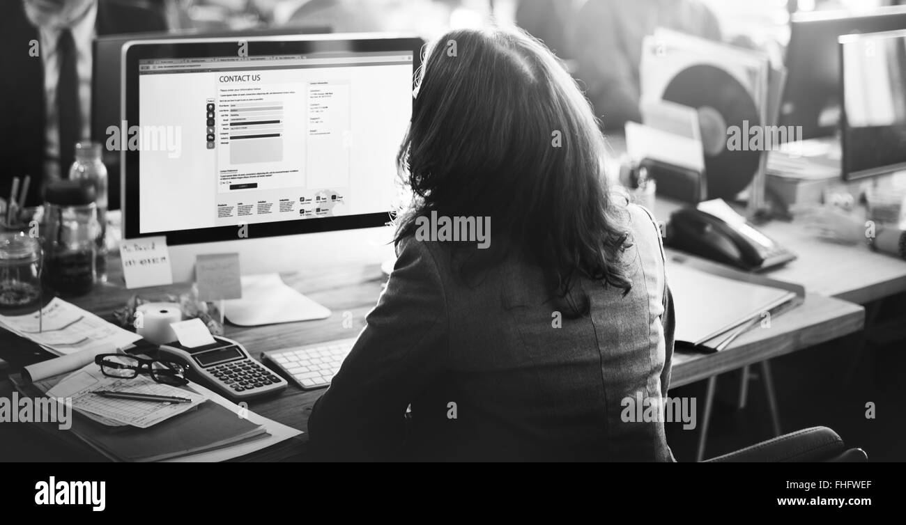 Support für Kundenservice funktioniert Office Online-Kommunikations-Konzept Stockfoto