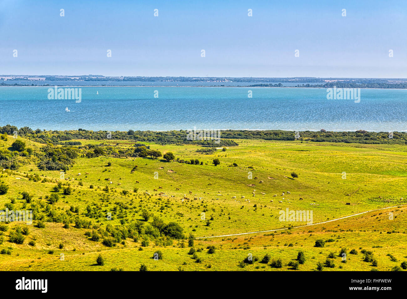 Landschaft und Meer auf der Insel Hiddensee Stockfoto