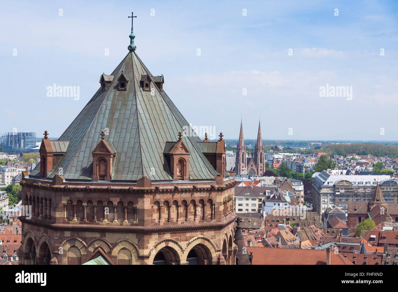 Details der Turm des Straßburger Münsters (Notre Dame), Frankreich Stockfoto