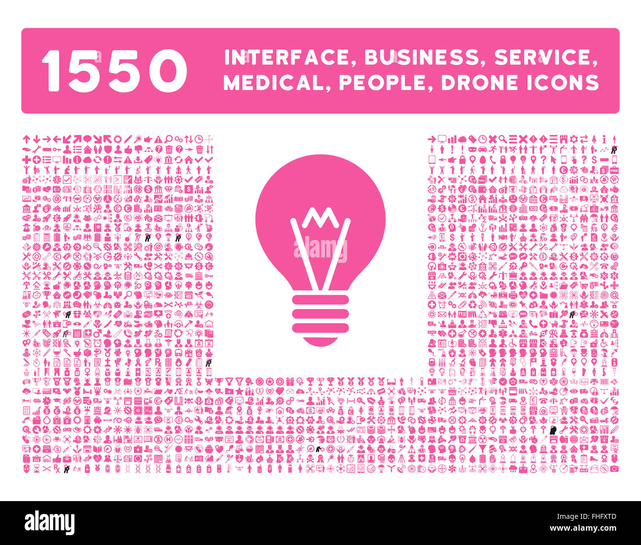 Schnittstelle, Geschäft, Werkzeuge, Menschen, Medizin, vergibt Vektor-Icons Stockfoto