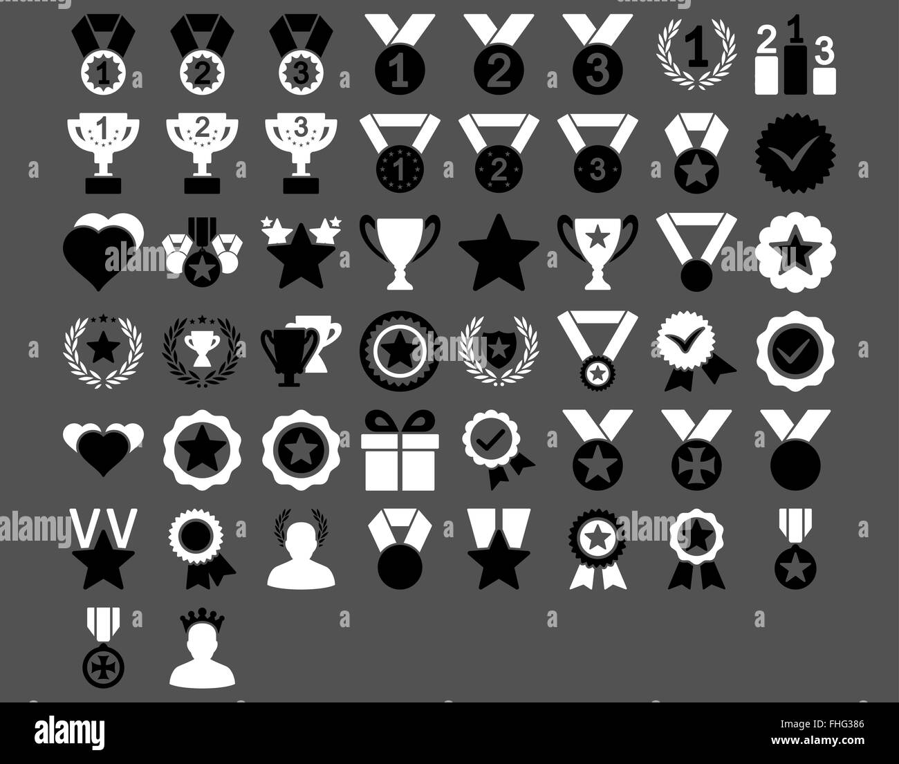 Wettbewerb und Auszeichnungen Icons Stockfoto