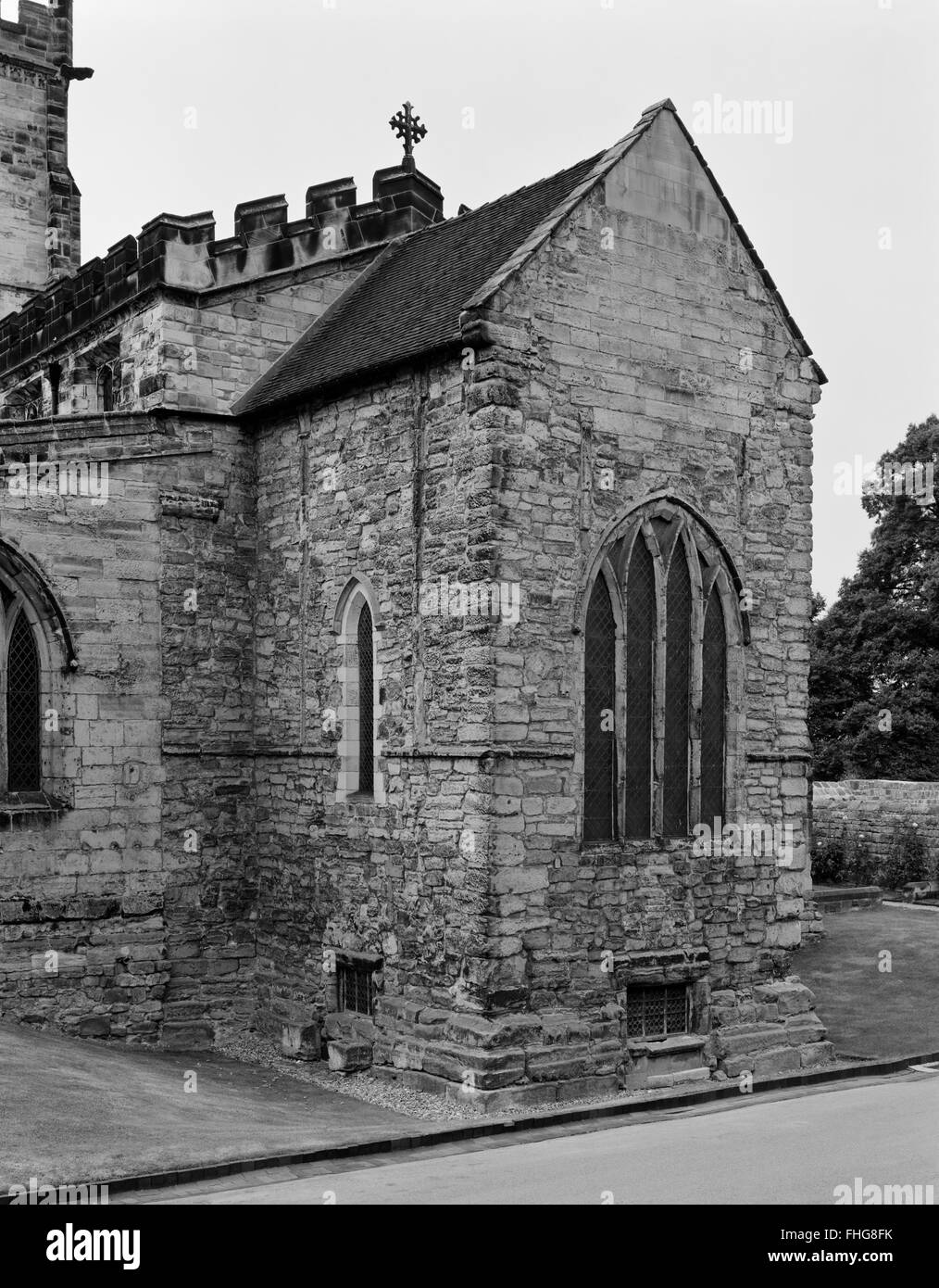 WNW im angelsächsischen Chor & Krypta der St Wystan Kirche, Repton, Derbyshire suchen: Krypta wurde als Mausoleum von Mercian Königsfamilie genutzt. Stockfoto