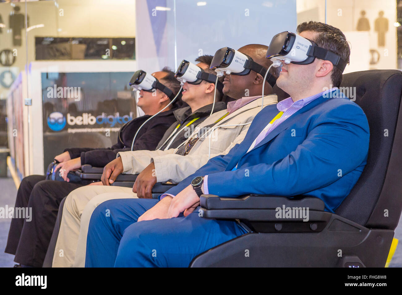 Virtual-Reality-Demonstration auf der Samsung-Stand auf der CES in Las Vegas Stockfoto