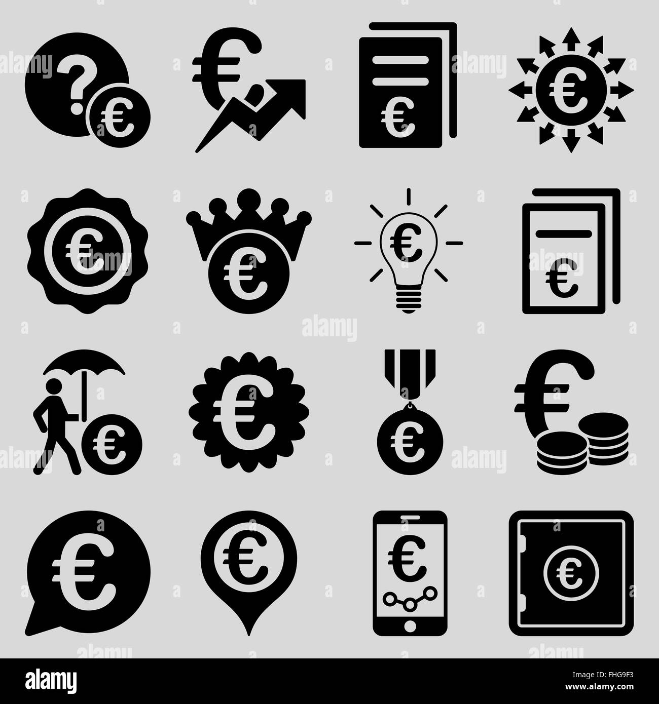 Euro Banking-Geschäft und Service-tools-Symbole Stockfoto