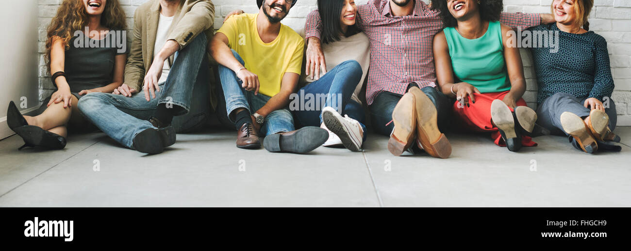Menschen-Diversity-Freunde-Freundschaft-Glück-Konzept Stockfoto