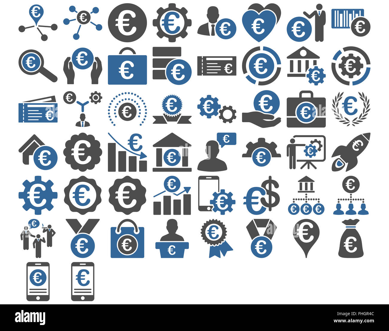 Euro Business Icons Stockfoto