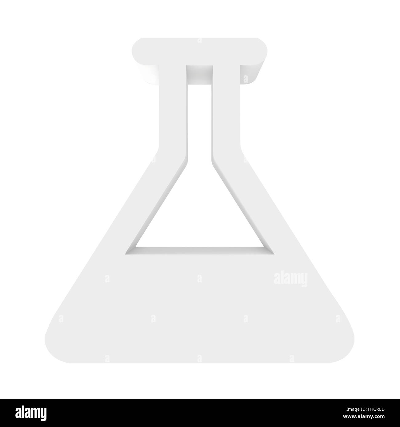 Reagenzglas-Symbol auf einem weißen Hintergrund. 3D render Stockfoto