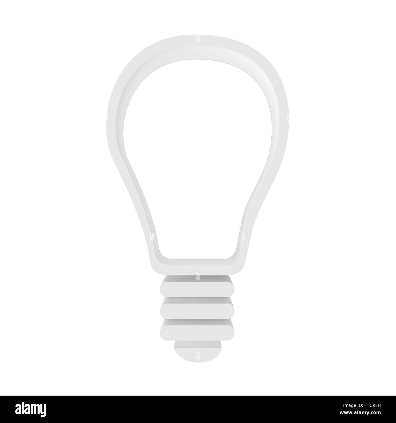 Symbol-Lampe auf einem weißen Hintergrund. 3D render Stockfoto