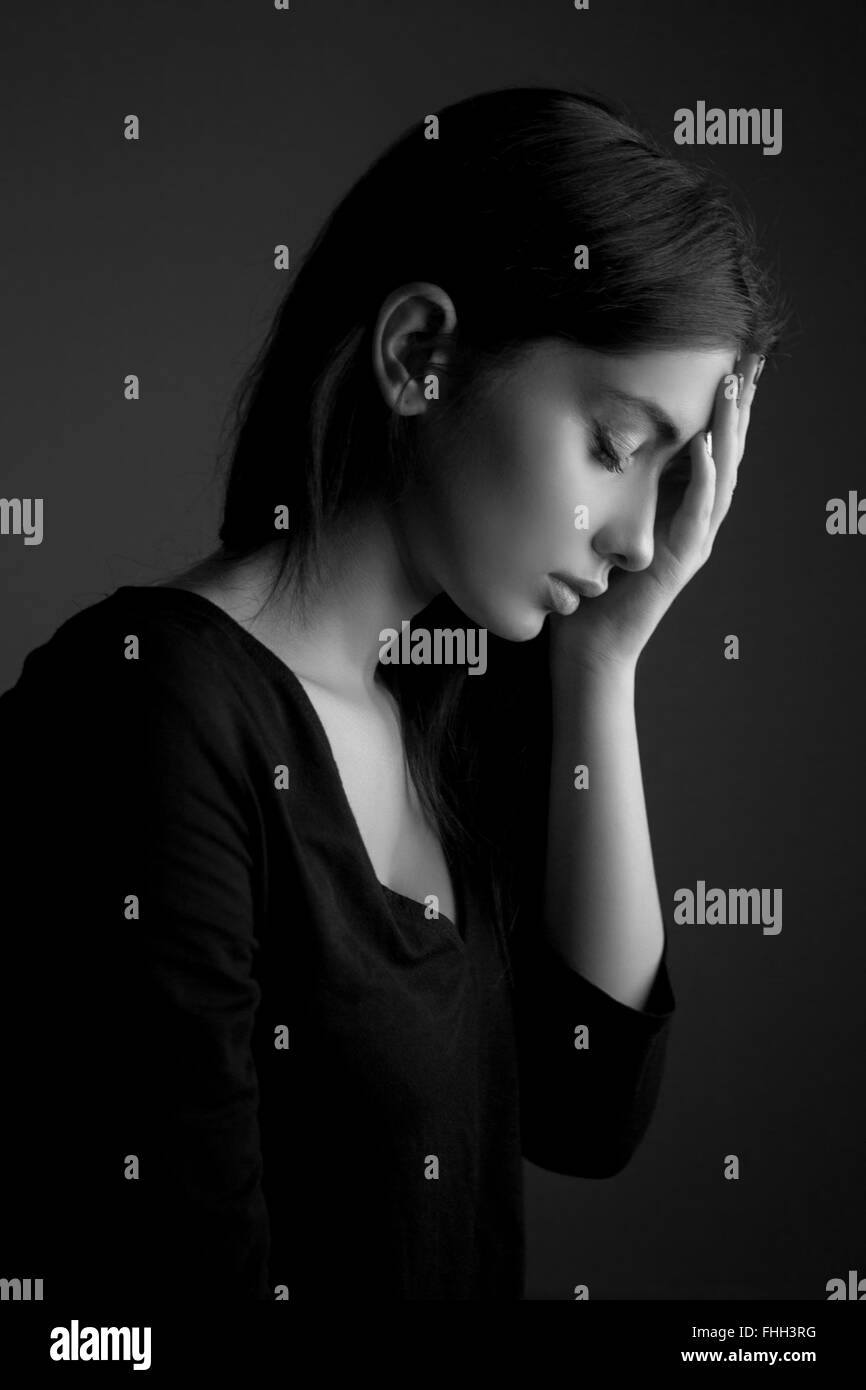 Depression-Konzept – traurige Teen Frau Stockfoto